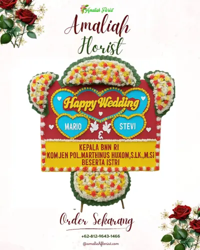 Karangan Papan Bunga Pernikahan di Sorosutan